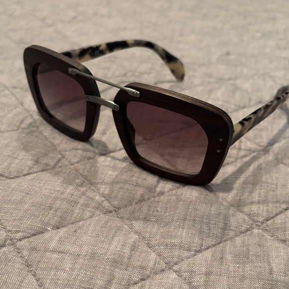 Prada Tortoise and Black Square Sunglasses - Picture 1 of 4